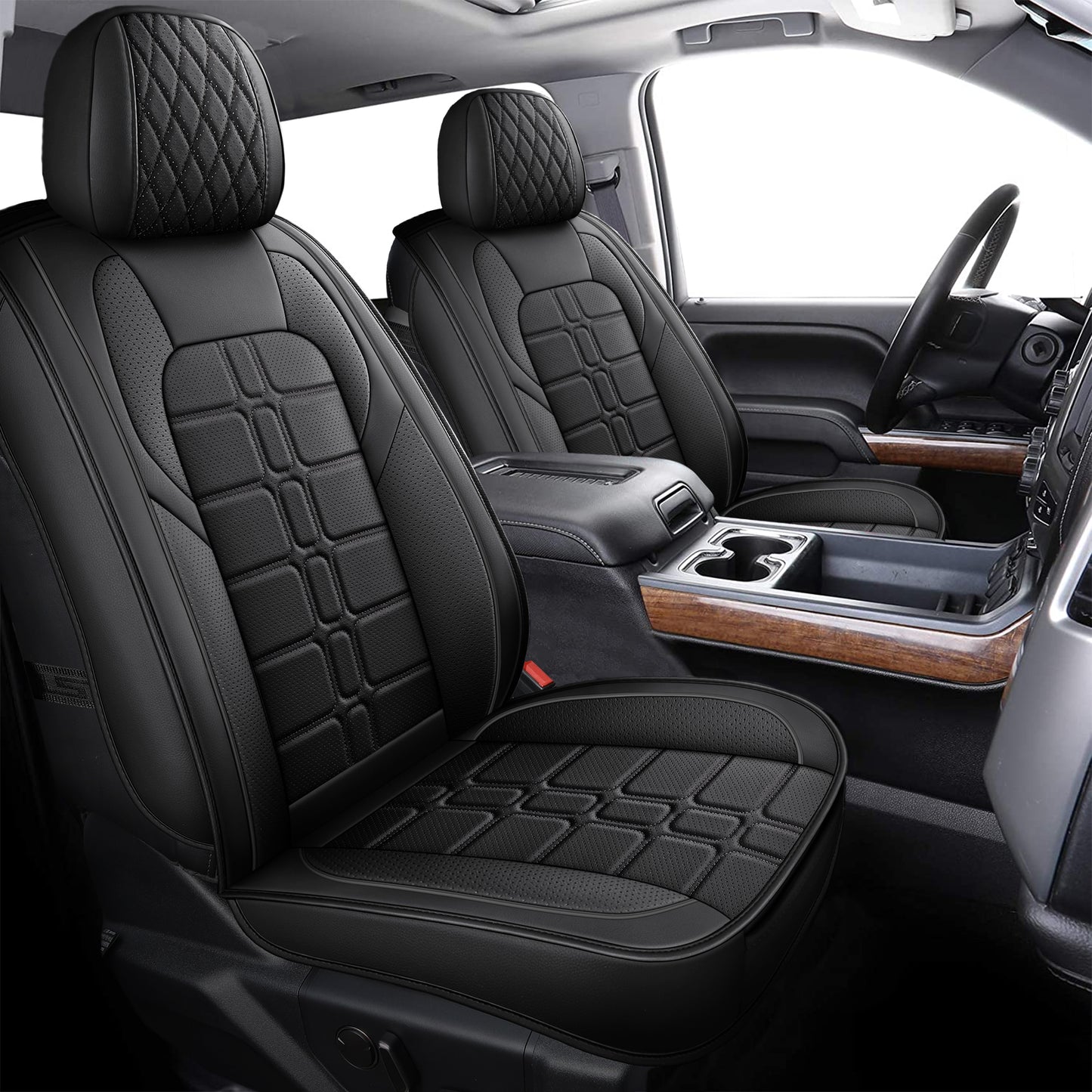 Sedan 02 | Airbag-Safe Custom Fit Faux Leather Seat Covers for Camry,Accord,Civic,Model 3,Model Y | Waterproof & Durable