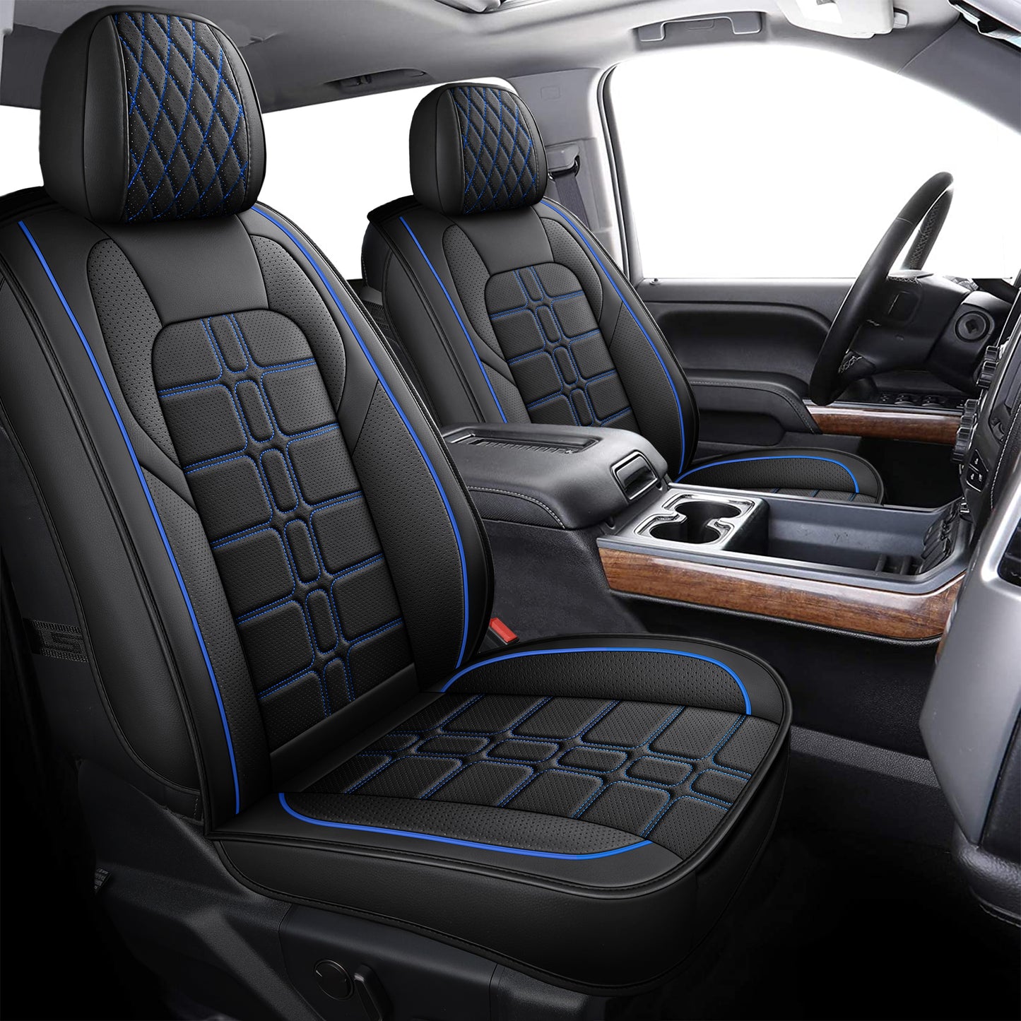 Sedan 02 | Airbag-Safe Custom Fit Faux Leather Seat Covers for Camry,Accord,Civic,Model 3,Model Y | Waterproof & Durable