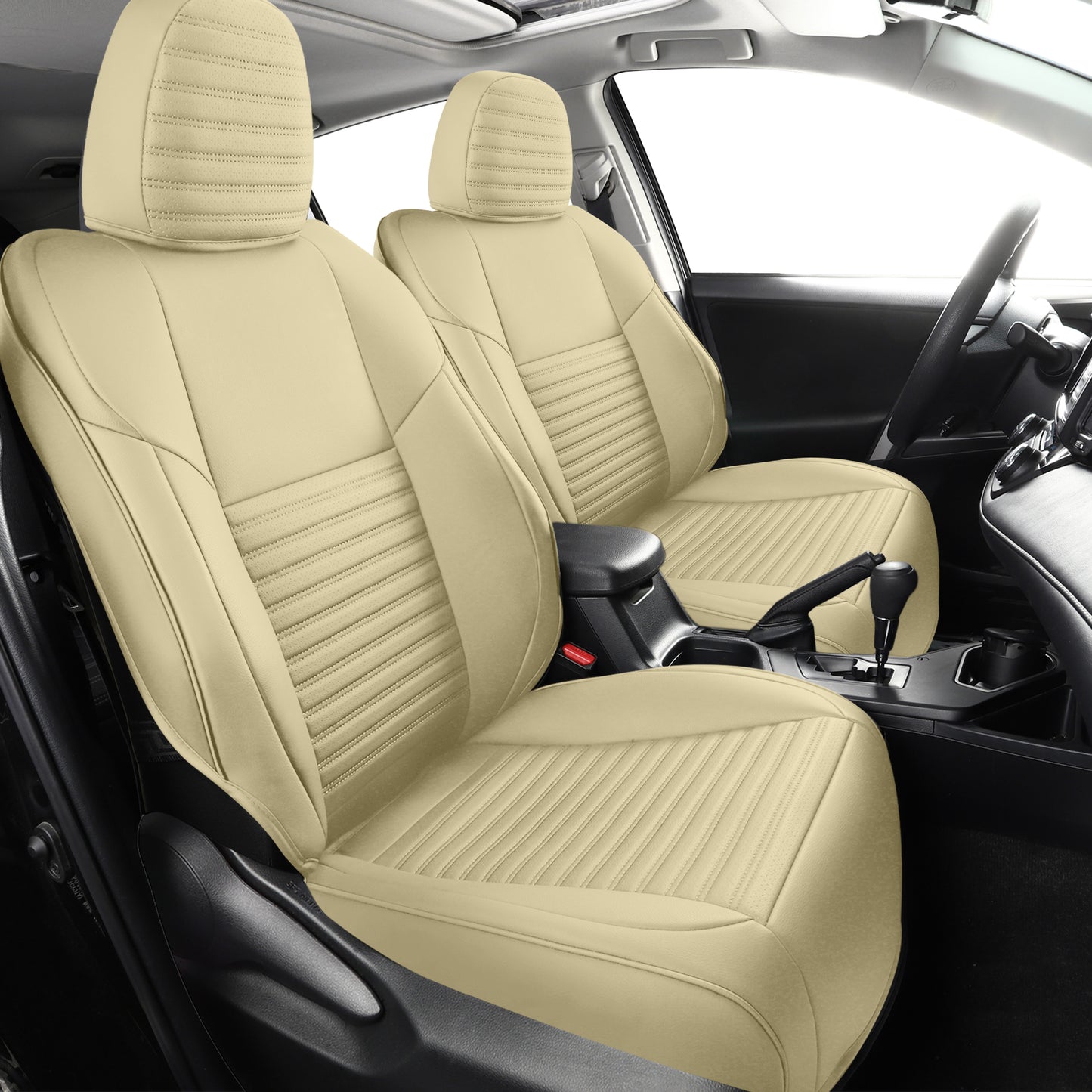 Sedan 01 | Airbag-Safe Custom Fit Faux Leather Seat Covers for Camry,Accord,Civic,Model 3,Model Y | Waterproof & Durable
